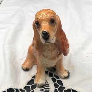 Vintage Dog Cocker Spaniel Brown Porcelain Ceramic Pottery Figurine Japan 4"